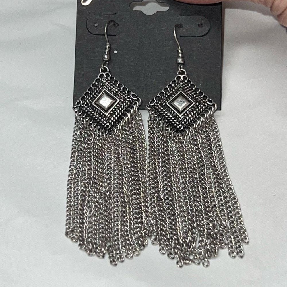 Gennaro Boho Long Chain Fringe Earrings